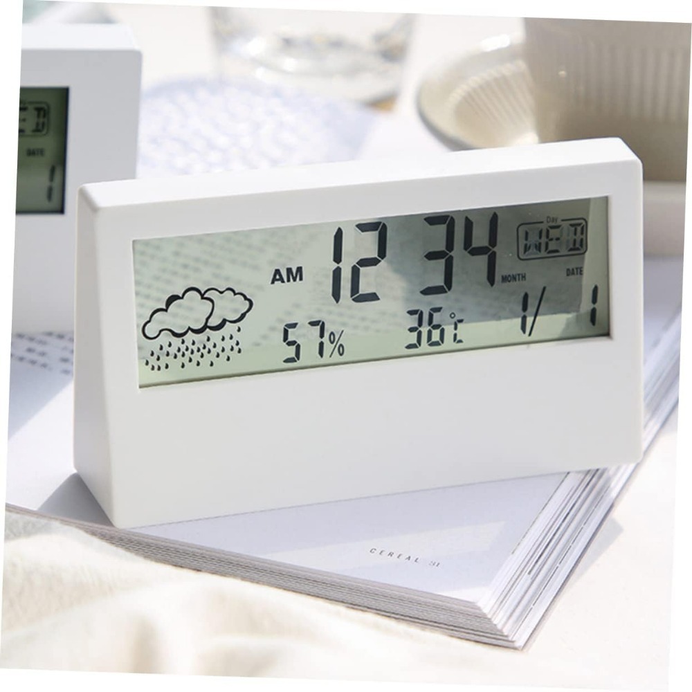 Digital Hygrometer Probe - นาฬิกาดิจิตอลวัดความชื้นและอุณหภูมิ – เครื่องวัดอุณหภูมิและความชื้นในอาคารที่มีความแม่นยำสูง พร้อมหน้าจอแสดงผลอิเล็กทรอนิกส์สำหรับใช้ในบ้าน