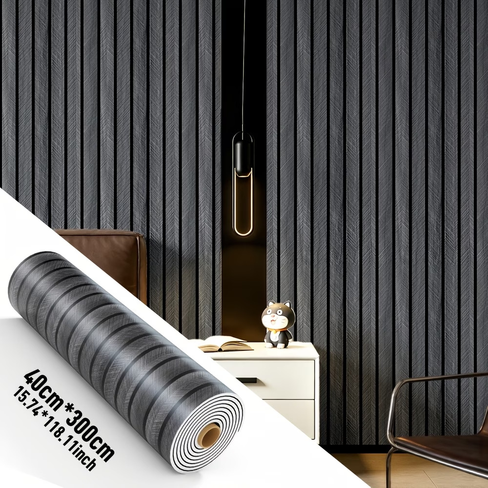 Pvc Panel Background - แผ่นผนังลายไม้แบบมีกาวในตัว, สติกเกอร์ลายตาราง 3 มิติ กันน้ำ สำหรับพื้นหลังทีวี,