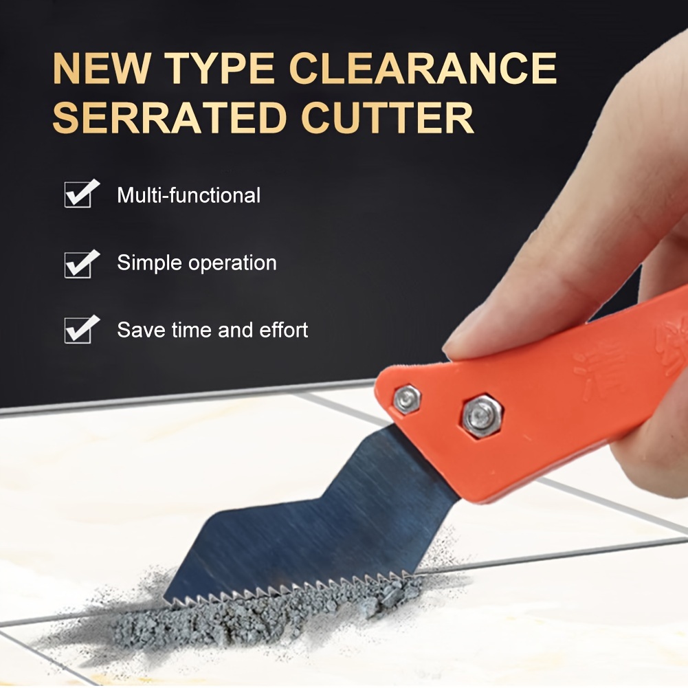 Ceramic Tile Floor - เครื่องมือทำความสะอาดร่องยาแนวกระเบื้องเซรามิกแบบมืออาชีพ มีดตะขอเหล็กทังสเตนแบบฟันเลื่อย สำหรับทำความสะอาดร่องปูนซีเมนต์บนพื้นและผนัง